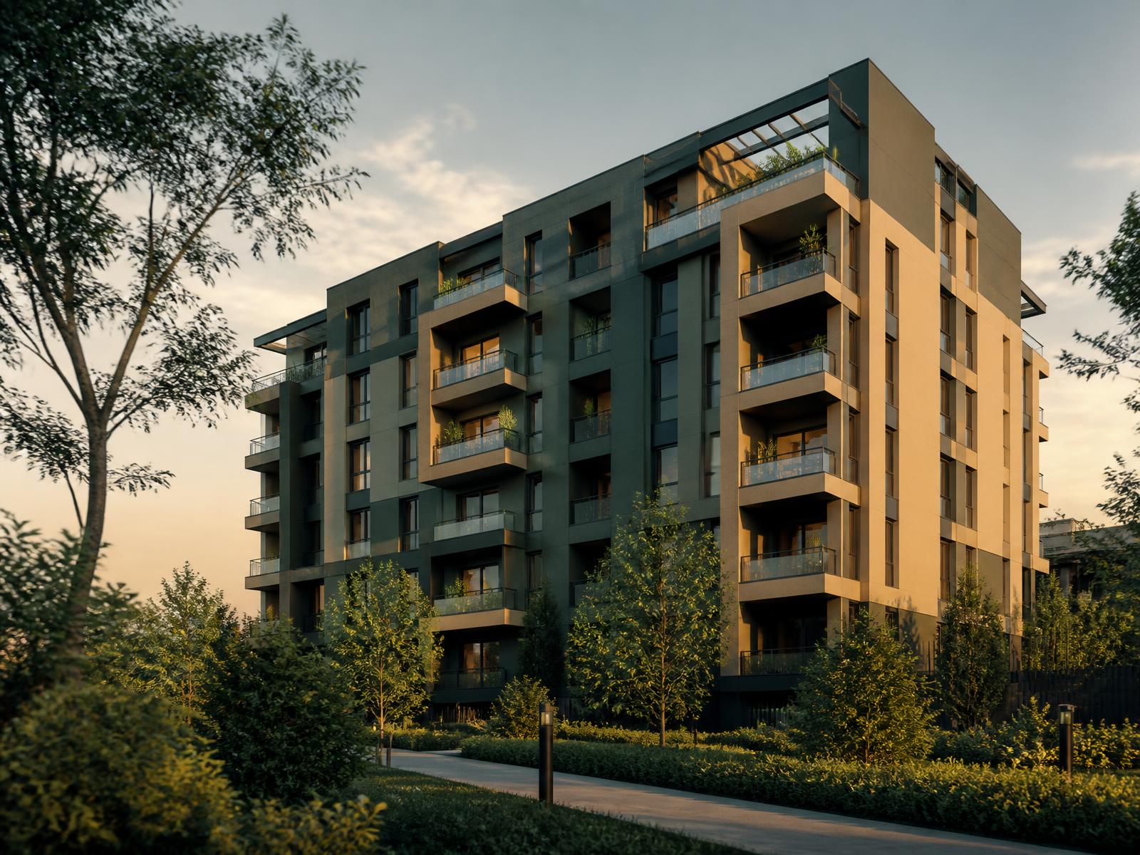 Modern apartment building financed through a bridge loan